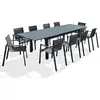 Image de Paris prix salon de jardin table + 10 fauteuils - Gris anthracite