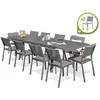 Image de Paris prix Ensemble table de jardin 10 places - Gris anthracite