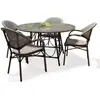 Image de Paris prix salon de jardin table + 4 fauteuils - Marron & beige