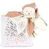 Image de Doudou plat petales Ours Rose - 25 cm - Collection Anniversaire