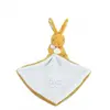 Image de Doudou mouchoir Lapin- 10 cm - Jaune moutarde