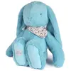 Image de Peluche lapin fleurette turquoise - 50 cm - Doudou et compagnie