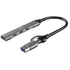Image de MOBILITY LAB Hub USB-C ultra fin - 3x USB-C - 1x USB-A 3.0 - Gris-Noir