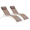 Image de Bain de soleil en aluminium [ ]Beauty[ ] - Phoenix - Taupe - Lot de 2