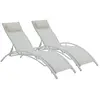 Image de Bain de soleil en aluminium [ ]Beauty[ ] - Phoenix - Ecru - Lot de 2