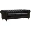 Image de Canapé fixe Chesterfield [ ]Aliza[ ] - 204 x 80 x 58 cm - 3 places - Marron