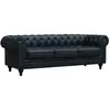 Image de Canapé fixe Chesterfield Aliza - 208 x 82 x 70 cm - 3 places - Noir