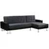 Image de Canapé d'angle convertible et réversible [ ]Theo[ ] - 4 places - Noir / Gris