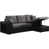 Image de Canapé d'angle convertible/réversible [ ]Axel[ ] - 3 places - Noir/Gris