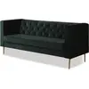 Image de Canapé fixe en velours [ ]Bruce[ ] - 196 x 76 x 82 cm - 3 places - Vert foncé