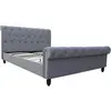 Image de Lit Velours [ ]Godefroy[ ] - 140 x 190 cm - Gris