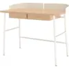 Image de Bureau en placage chêne et métal blanc 100 x 60 x 81,5 cm Victor - Hartô