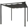 Image de Pergola autoportante 3 x 3 m en acier avec toile grise TUSA