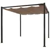 Image de Pergola autoportante 3 x 3 m en acier avec toile taupe TUSA