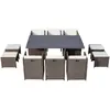 Image de Table et chaise 10 places encastrables alu résine gris-blanc SUNSET