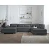 Image de Lisa design Canapé panoramique Vermont - Gris foncé