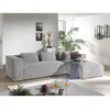 Image de Stella - canapé d'angle droit en velours côtelé - 4 places -style contemporain