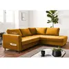 Image de Anna - canapé d'angle droit - 5 places - convertible - en velours