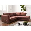 Image de Anna - canapé d'angle droit - 5 places - convertible - en velours