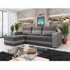 Image de Harvey - Canapé d'angle réversible 4 places convertible avec coffre en tissu bicolore