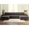 Image de Bestmobilier Canapé panoramique Dellia - Gris foncé