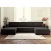 Image de Bestmobilier Canapé panoramique en U Dellia - Anthracite