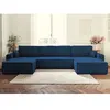 Image de Bestmobilier Canapé panoramique en U convertible - Ardoise