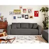 Image de Bestmobilier Canapé droit 3 places - Gris