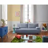 Image de Bestmobilier Canapé droit convertible 3 places - Bleu gris