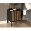 Image de Bestmobilier table de chevet Savanna - Bois noir
