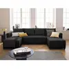 Image de Bestmobilier canapé panoramique Regala - Noir