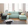 Image de Bestmobilier Canapé panoramique convertible - Bleu ciel