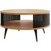 Image de Bestmobilier Table basse ronde Forini - noir et bois