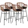 Image de Lisa design Tabourets de bar rotin - Noir