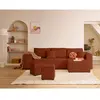 Image de Topaze - canapé d'angle réversible 4 places - convertible avec coffre, tablette et poufs -