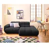 Image de Matera - canapé d'angle droit 4 places avec têtières réglables en tissu texturé