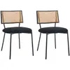 Image de Luciano - lot de 2 chaises cannage - en tissu bouclette
