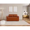 Image de Bestmobilier Canapé droit 2 places convertible - Terracotta