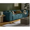 Image de Lisa design Canapé droit 3 places - Bleu gris