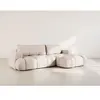 Image de Yulin - Canapé d'angle droit 4 places convertible avec coffre en tissu bouclette