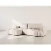 Image de Yulin - Canapé d'angle gauche 4 places convertible avec coffre en tissu bouclette
