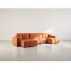 Image de Bestmobilier Canapé panoramique Nicole convertible 7 places - Rouille