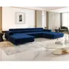 Image de Bestmobilier Canapé panoramique Ayden - Bleu