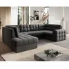 Image de Bestmobilier Canapé panoramique Nappa - Gris