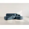 Image de Miro - Canapé d'angle droit 4 places convertible avec coffre en velours texturé
