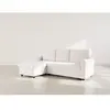 Image de Meiya - Canapé d'angle réversible 4 places convertible avec coffre en tissu bouclette