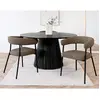 Image de Sadie - lot de 2 chaises FSC 100% en tissu texturé - pieds en acier