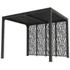 Image de HABRITA Pergola bioclimatique Aluminium balcon et terrasse avec 4 panneaux moucharabieh coloris gris