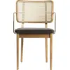 Image de Chaise grise avec accoudoirs en chêne naturel Cannage - RED Edition
