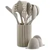 Image de Set d'ustensiles de cuisine en bois et silicone GUNNAR - 11 pièces
